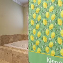 Para Box Cortina Chá verde-amarelo-padrão dos citrinos