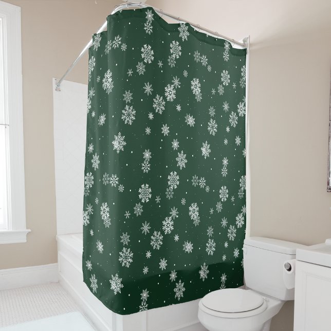 Para Box Cortina Chá Verde de inverno (Green Winter Shower Curtain
)
