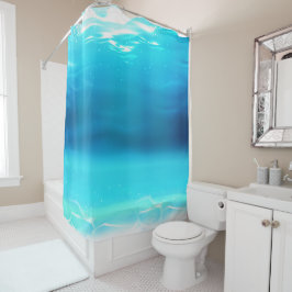 Para Box Cortina de Banho Água Azul Oceano
