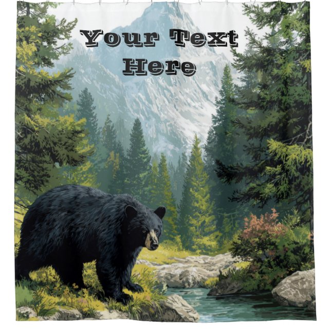 Para Box Cortina de Banho Black Bear Nature (Frente)