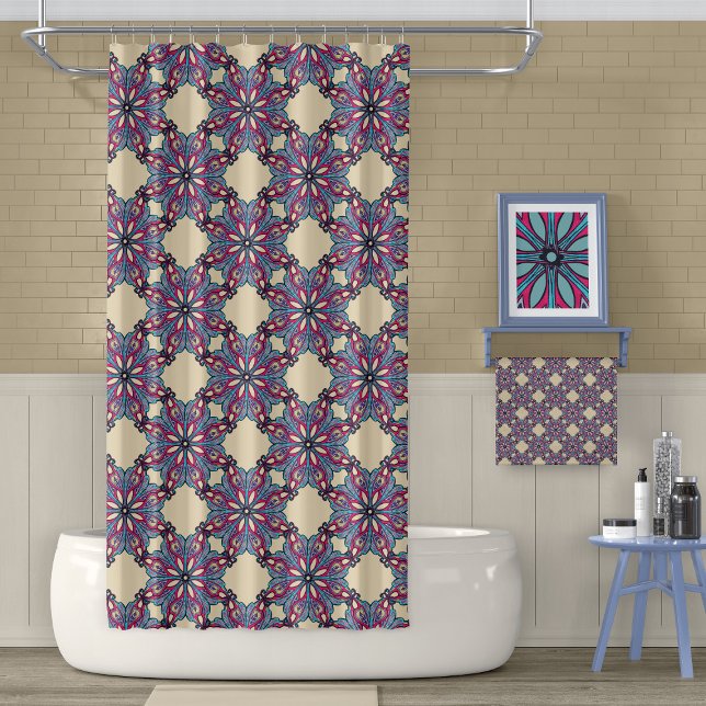 Para Box Cortina de Banho Boho Bloom em Creme Quente (Criador carregado)