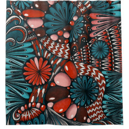 Para Box Cortina de Banho Botânica Boho Chic Zentangle - Vi
