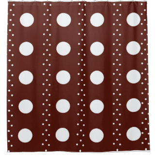 Para Box Cortina de Banho com Bolinhas Marrons e Brancas –