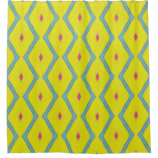 Para Box Cortina de Banho com Listras em Amarelo e Azul-Men