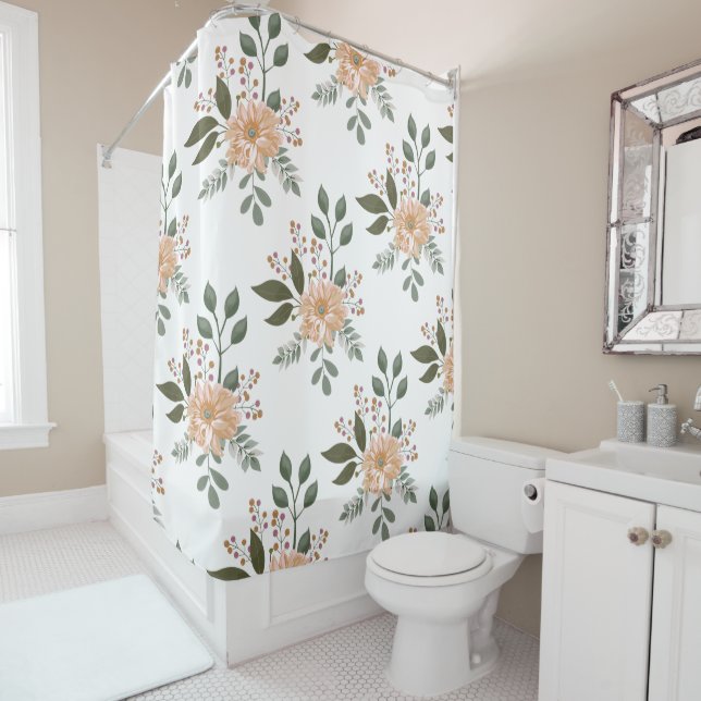 Para Box Cortina de Banho com Padrão Floral (In Situ)
