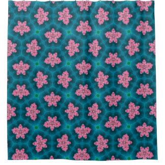 Para Box Cortina de Banho com Padrão Floral Rosa Ousado