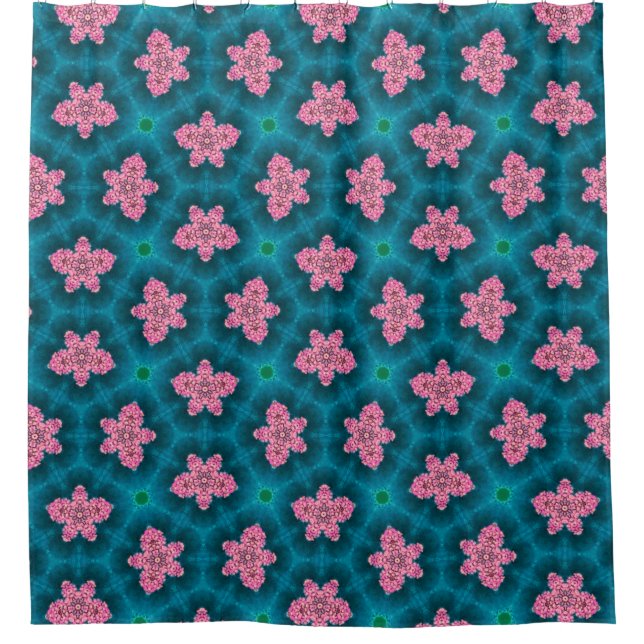 Para Box Cortina de Banho com Padrão Floral Rosa Ousado (Frente)