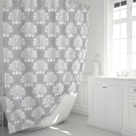 Para Box Cortina de Banho Concha Cinza e Branco