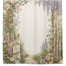 Para Box Cortina de Banho de Aquarela Floral de Jardim de C