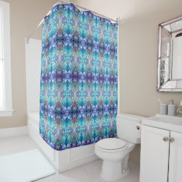 Para Box Cortina de Banho Decorativa Azul