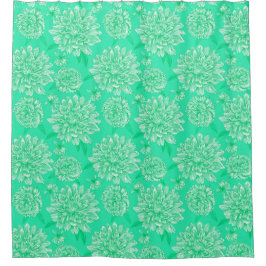 Para Box Cortina de Banho Floral Menta