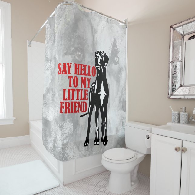 Para Box Cortina de Banho Funny Little Great Dane (In Situ)