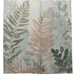 Para Box Cortina de Banho Pastel Floresta Samambaia