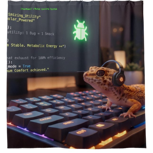 Para Box Cortina de Banho Personalizada Cyberpunk GeckoDev  (Frente)