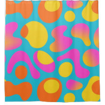Cortina de Banho Retro Boogie – Blob Abstrato