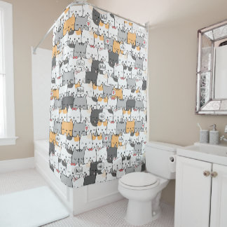 Para Box Cortina de Baño HELLO AND LOVELY CATS