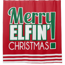 Para Box Cortina de chá alegre engraçada do Natal de Elfin