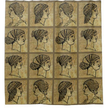 Cortina de chá antiga antiga das mulheres gregas