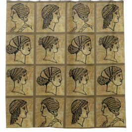 Para Box Cortina de chá antiga antiga das mulheres gregas