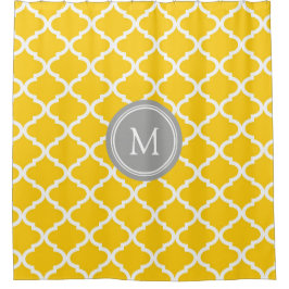 Para Box Cortina de chá branca amarela do monograma de