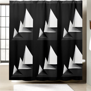 Para Box Cortina de Chá Branco e Preto Clássico Moderno