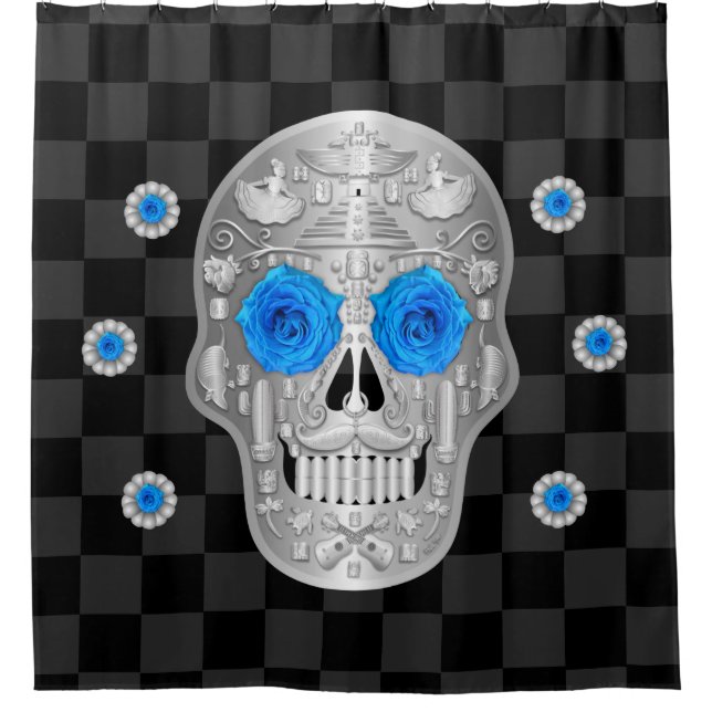 Para Box Cortina de Chá Chrome Calavera (Rosa Azul) (Frente)