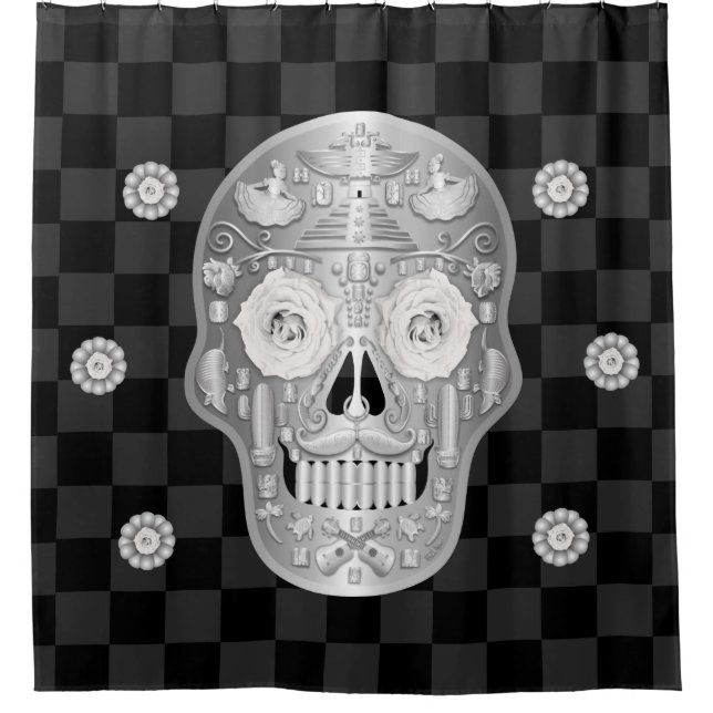 Para Box Cortina de Chá Chrome Calavera (Rosa Branca) (Frente)