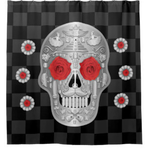 Para Box Cortina de Chá Chrome Calavera (Rosa vermelha)