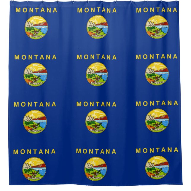 Para Box Cortina de chá com Bandeira de Montana, EUA (Frente)