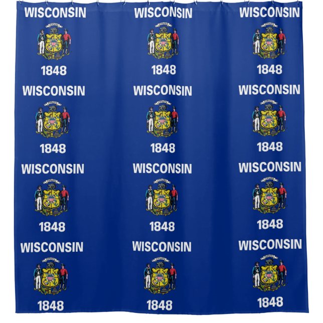 Para Box Cortina de chá com Bandeira de Wisconsin, EUA (Frente)