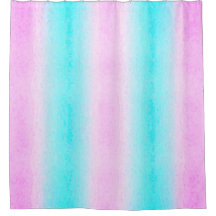 Cortina de Chá com risca ciana e rosa