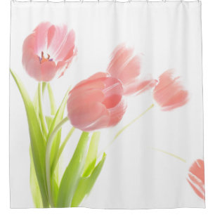 Para Box Cortina de chá cor-de-rosa da flor da tulipa
