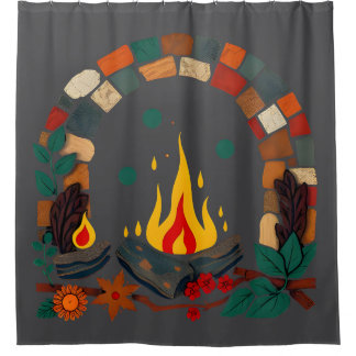 Para Box Cortina de Chá da Cena de Leitura de Cozy Campfire