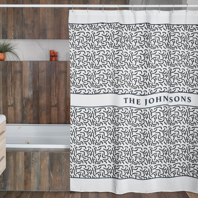 Para Box Cortina de Chá da Família Abstrato Branco e Preto (Criador carregado)