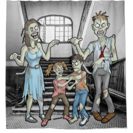 Para Box Cortina de Chá da Família Zombie Halloween