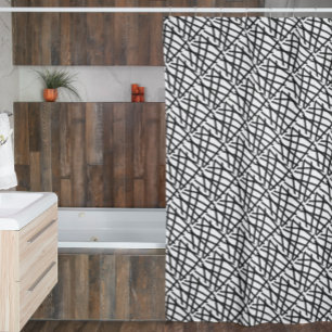 Para Box Cortina de Chá das Linhas Abstrato a Preto e Branc