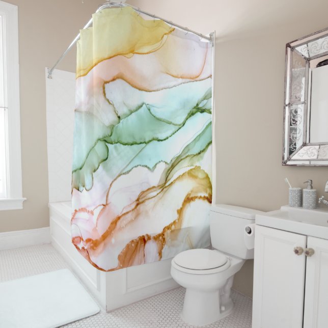 Para Box Cortina de Chá de Abstrato rosa-taque (In Situ)