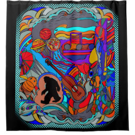 Para Box Cortina de Chá de Arte de Abstrato de Sasquatch