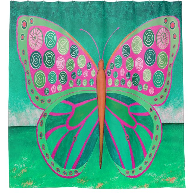 Para Box Cortina de Chá de Borboleta Verde (Frente)