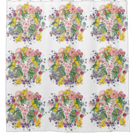 Para Box Cortina de Chá de Buquê de flor selvagem colorida