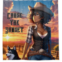 Cortina de Chá de Cowgirl Ocidental - Chase o Suns
