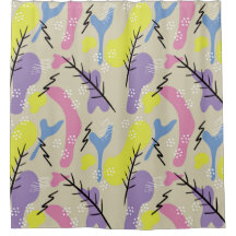 Cortina de Chá de Formas Abstrato Coloridas Modern