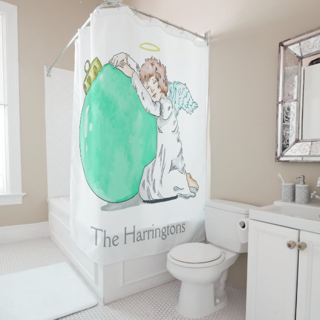 Para Box Cortina de chá de nome personalizado do Anjo Natal (In Situ)