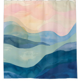 Para Box Cortina de chá de onda aquática minimalista