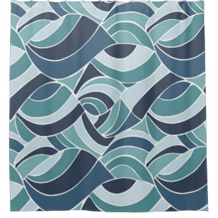 Para Box Cortina de Chá de Ondas do Teal e Azul Oceano