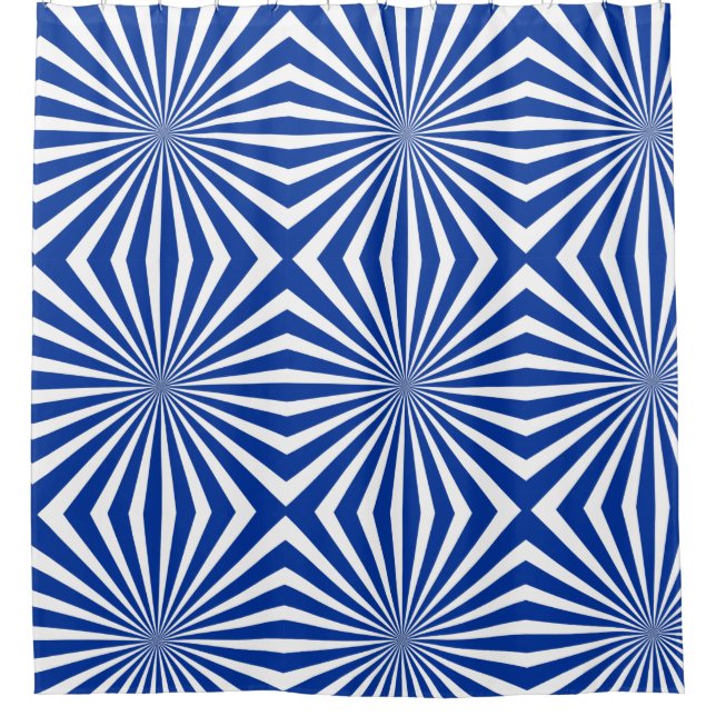 Para Box Cortina de Chá de Padrão Azul e Branco Moderno (Frente)