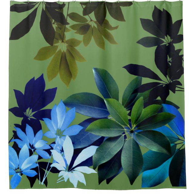Para Box Cortina de Chá de Padrão de Folhas Tropicais (Frente)