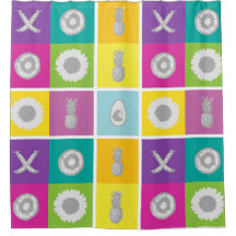 Cortina de Chá de Quadrados de Bloco de Cores Repr