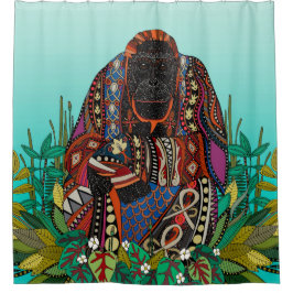 Para Box cortina de chá de turquesa rei orangotango