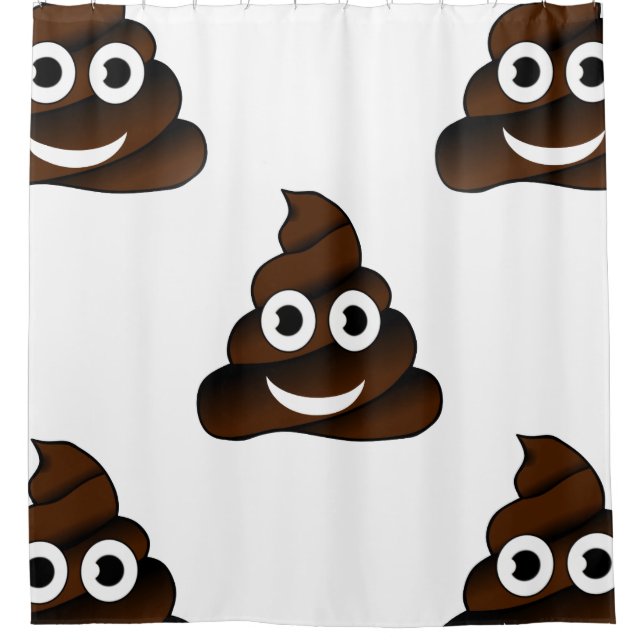 Para Box cortina de chá do banheiro emoji engraçada (Frente)